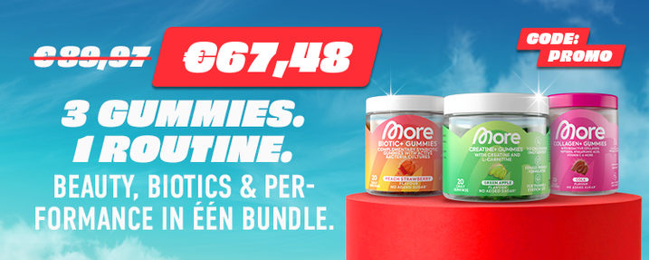 3 Gummies. 1 Routine. Beauty, Biotics & Performance in een Bundle.